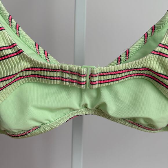 Women's Aerie Striped Bikini Top‎ Size M Green - Picture 4 of 5